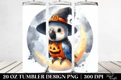 Washed Watercolor Macaw on Moon 20 Oz Tumbler Product Image 2