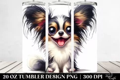 Cute Enthusiastic Papillon | 20 Oz Tumbler Product Image 2