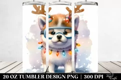 Akita with Christmas Tree Lights 20 Oz Tumbler Product Image 2