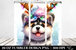 Expressive Akita with Sky Goggles 20 Oz Tumbler Product Image 2