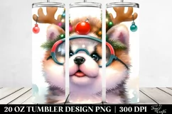 Akita with Christmas Tree Lights 20 Oz Tumbler Product Image 2