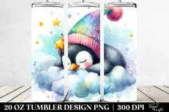 Colorful Penguin Sleeping Cloud | 20 Oz Tumbler Product Image 2