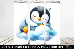Colorful Penguin Sleeping Cloud | 20 Oz Tumbler Product Image 2