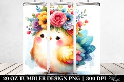 Cartoon Chicken with Flower Crown 20 Oz Tumbler Product Image 2