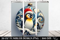 Colorful Penguins with Santa 20 Oz Tumbler, High-Res Product Image 2