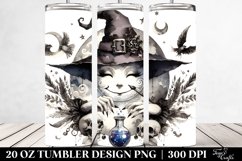 Washed Watercolor, Gothic Smiling Witch | 20 oz Tumbler Product Image 2