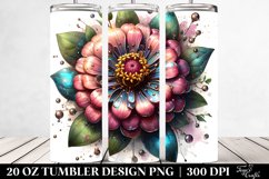 Glossy Zinnia Design | 20 Oz Tumbler Product Image 2