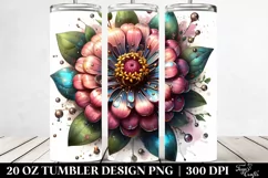Glossy Zinnia Design | 20 Oz Tumbler Product Image 2