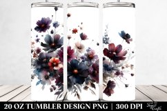 Dark Body Watercolor Wild Flowers | 20 Oz Tumbler Product Image 2