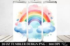 Colorful Rainbow Clouds | 20 Oz Tumbler Product Image 2