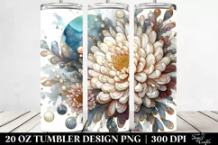Stained Chrysanthemum Marble Splash | 20 oz Tumbler Product Image 2