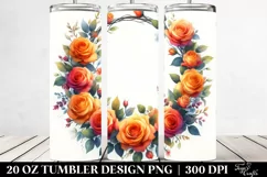 Vibrant Wreath with Orange Roses | 20 oz Tumbler Product Image 2