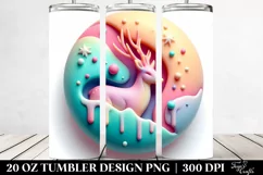 Vibrant Pastel 3D Christmas Deer | 20 oz Tumbler Product Image 2