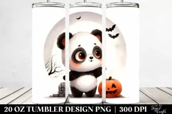 Retro Halloween Panda, Transparent 20 Oz Tumbler Product Image 2
