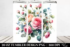 Whimsical Pink Roses Tumbler Art Product Image 2