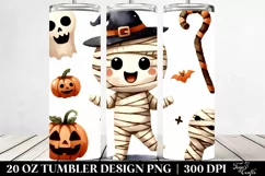 a Simple Funny Mummy Halloween Clipart | 20 oz Tumbler Product Image 2