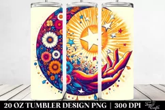 Simple Half Moon and Stars Design | 20 oz Tumbler Product Image 2