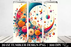 Simple Half Moon and Stars Design | 20 oz Tumbler Product Image 2