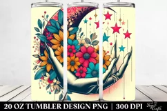 Simple Half Moon and Stars Design | 20 oz Tumbler Product Image 2