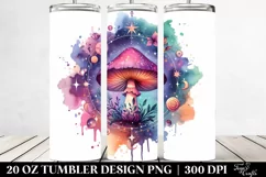colorful,watercolor,Magical Mushroom Splash | 20 Oz Tumbler Product Image 2