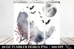 Washed Watercolor Simple BAT | 20 oz Tumbler Product Image 2