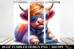 Cute Highlandcow Watercolor Tumbler Product Image 2