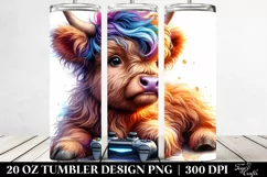 Cool Highlandcow Watercolor Tumbler Product Image 2