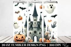 a Simple Funny Castle Halloween Clipart | 20 oz Tumbler Product Image 2