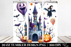 a Simple Funny Castle Halloween Clipart | 20 oz Tumbler Product Image 2