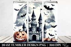 a Simple Funny Castle Halloween Clipart | 20 oz Tumbler Product Image 2