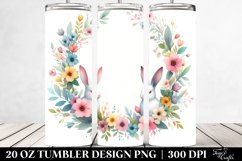 Colorful Bunny Floral Pastel | 20 Oz Tumbler Product Image 2