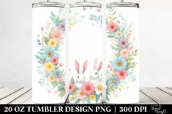Colorful Bunnyfloral Frame | 20 Oz Tumbler Product Image 2