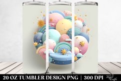 Pastel Snowflake Scene, Sublimation Clipart Product Image 2