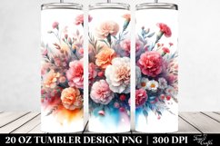 Colorful Horizontal Frame with Carnation | 20 oz Tumbler Product Image 2