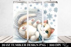 Whimsical Cat in Snowflakes 20 Oz Tumbler Product Image 2