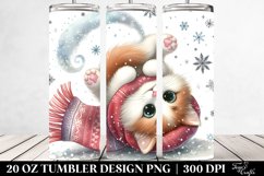 Whimsical Cat with Snowflakes Clipart Product Image 2