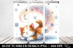 Whimsical Cat in Snowflakes 20 Oz Tumbler Product Image 2