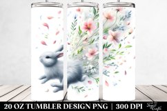 20 Oz Tumbler Sublimation | Rabbit Tumbling with Spring Product Image 2