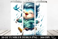 Aggressive Baby Bird with Cool Haircut 20 Oz Tumbler Product Image 2