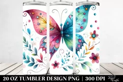Colorful Whimsical Butterfly | 20 oz Tumbler Product Image 2