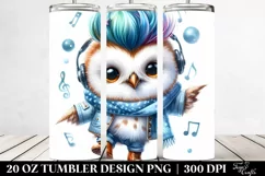 a Vibrant Baby Owl Dancing for Winter | 20 oz Tumbler Product Image 2