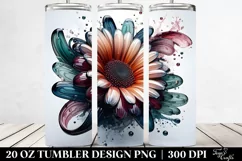 Glossy Gerbera Watercolor | 20 Oz Tumbler Product Image 2
