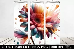 Glossy Gerbera Watercolor | 20 Oz Tumbler Product Image 2