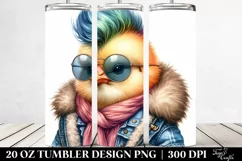 Winter Chicken Watercolor Tumbler Art Product Image 2