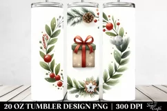 Retro Christmas Gift Clipart, Transparent 20 Oz Tumbler Product Image 2