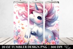 Cute Baby Unicorn Tumbling with Spring Petals | 20 oz Product Image 2