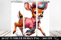 a Vibrant Baby Deer Goofy and Expressive | 20 oz Tumbler Product Image 2