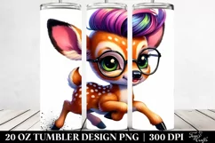a Vibrant Baby Deer Goofy and Expressive | 20 oz Tumbler Product Image 2