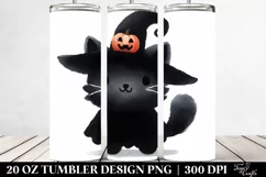 Simple Funny Halloween Clipart with Black Cat 20 Oz Tumbler Product Image 2