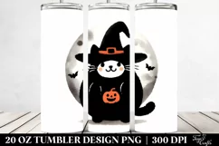 Simple Funny Halloween Clipart with Black Cat 20 Oz Tumbler Product Image 2